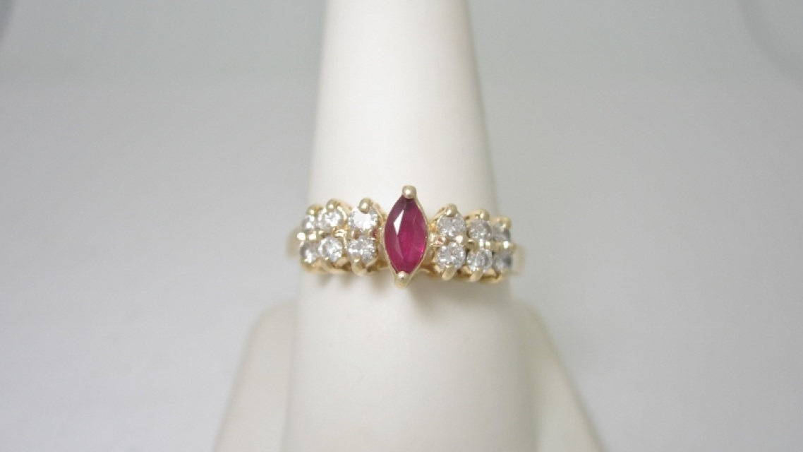 diamond ring, ruby and diamond band, ruby