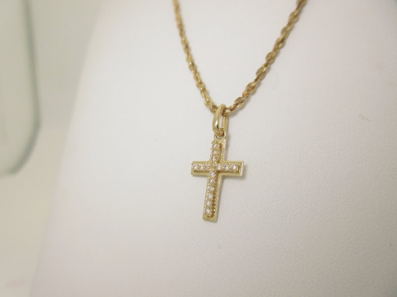 gold cross chain, cross, cross necklace 
