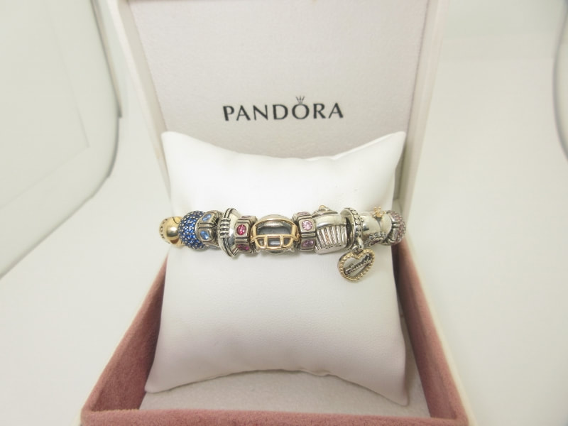 Pandora Gold Bracelet - 14ct Gold Pandora Barrel Clasp Charm Bracelet | eBay